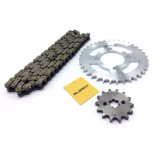 Heavy Duty C45 Steel Chain And Sprocket Set LF110 428H 102L 36T For Motorbike