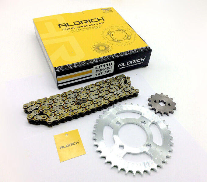 Heavy Duty C45 Steel Chain And Sprocket Set LF110 428H 102L 36T For Motorbike