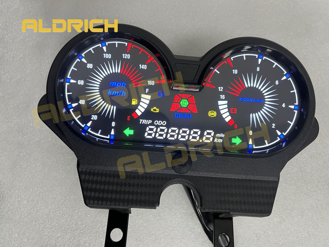 XPRESS 125 Universal Motorbike LCD Dash - Slim Full-Screen Digital Odometer RPM Meter with Smart Warning