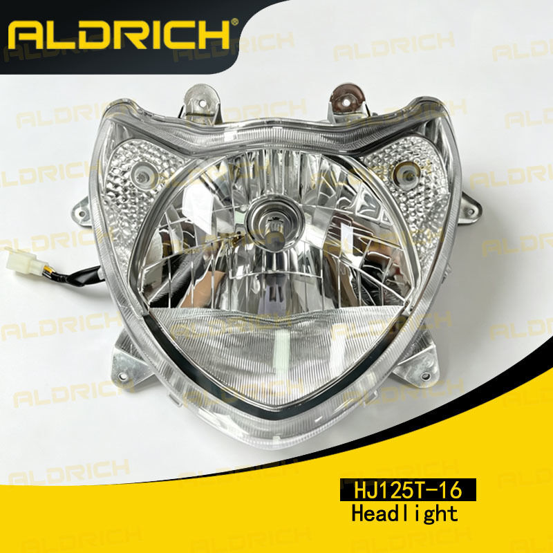 Aldrich Motorcycle part HJ125T-16 Scooter Motorcycle Headlight - Aluminum Alloy Front Light Replacement Assembly