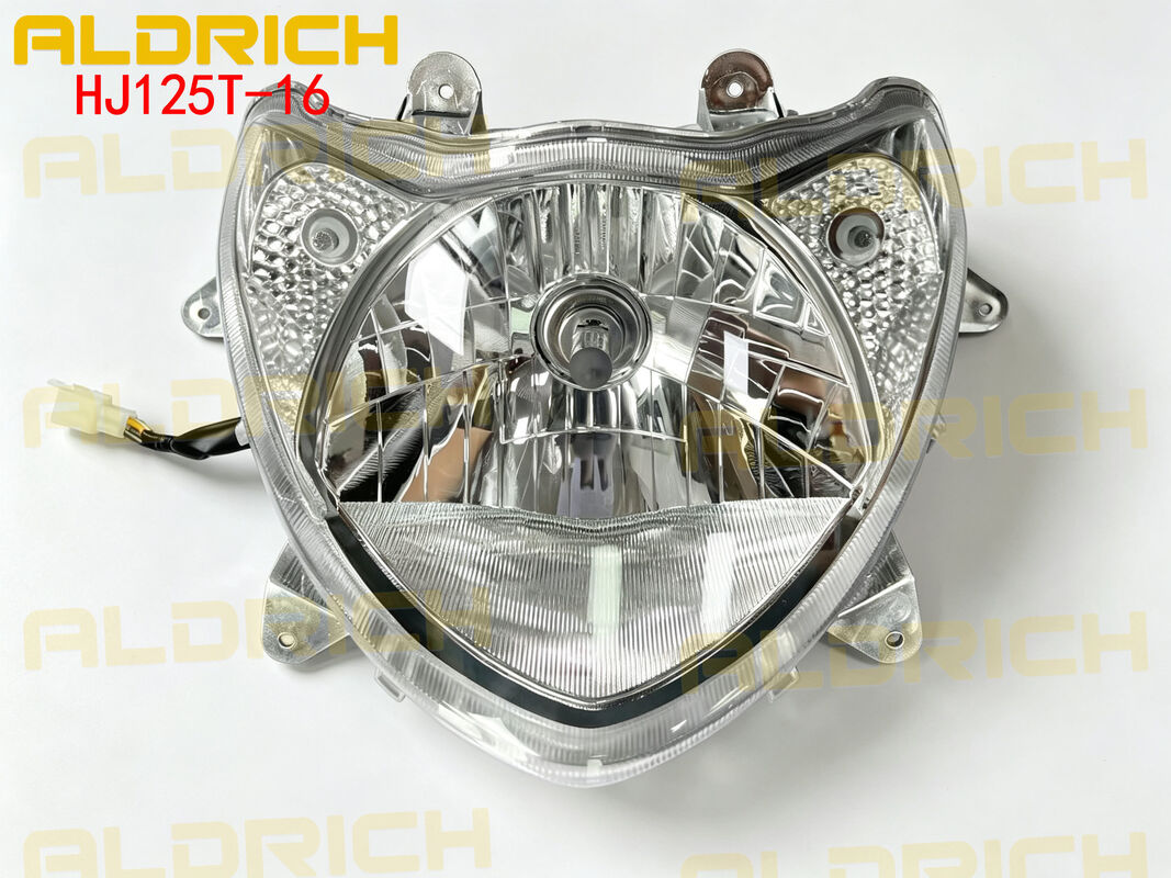 Aldrich Motorcycle part HJ125T-16 Scooter Motorcycle Headlight - Aluminum Alloy Front Light Replacement Assembly