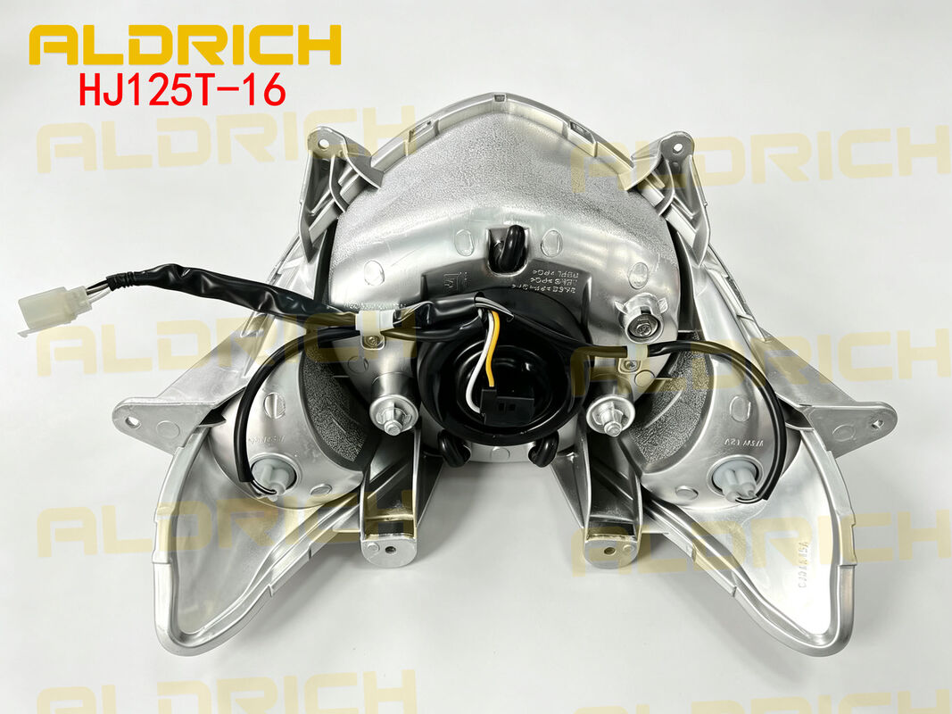 Aldrich Motorcycle part HJ125T-16 Scooter Motorcycle Headlight - Aluminum Alloy Front Light Replacement Assembly