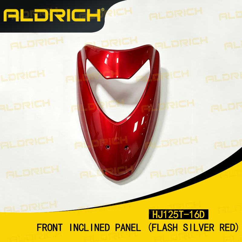 48111H82100H121 Front Inclined Panel (Front Cover / Front Fairing) for Haojue HJ125T-16D (Flash Silver Red)